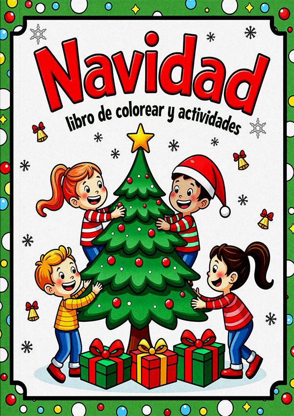 Navidad libro de colorear, actividades y pasatiempos